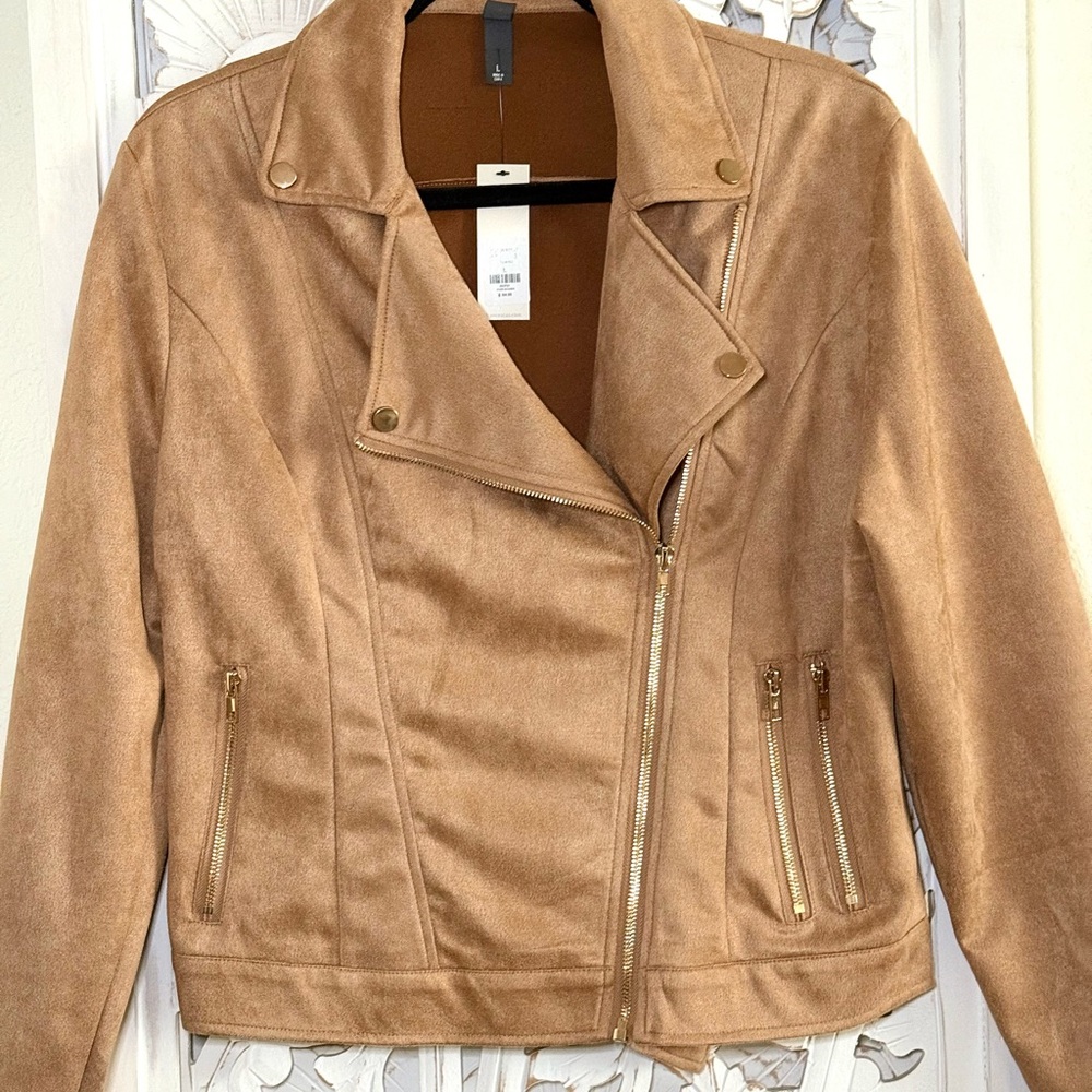 Francesca's Collections Camel Leather Jacket